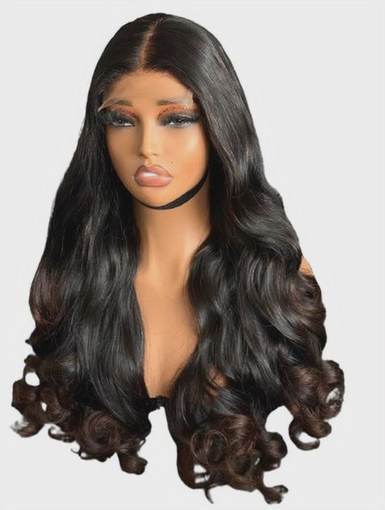 24" Black Brown Ombre 5by5